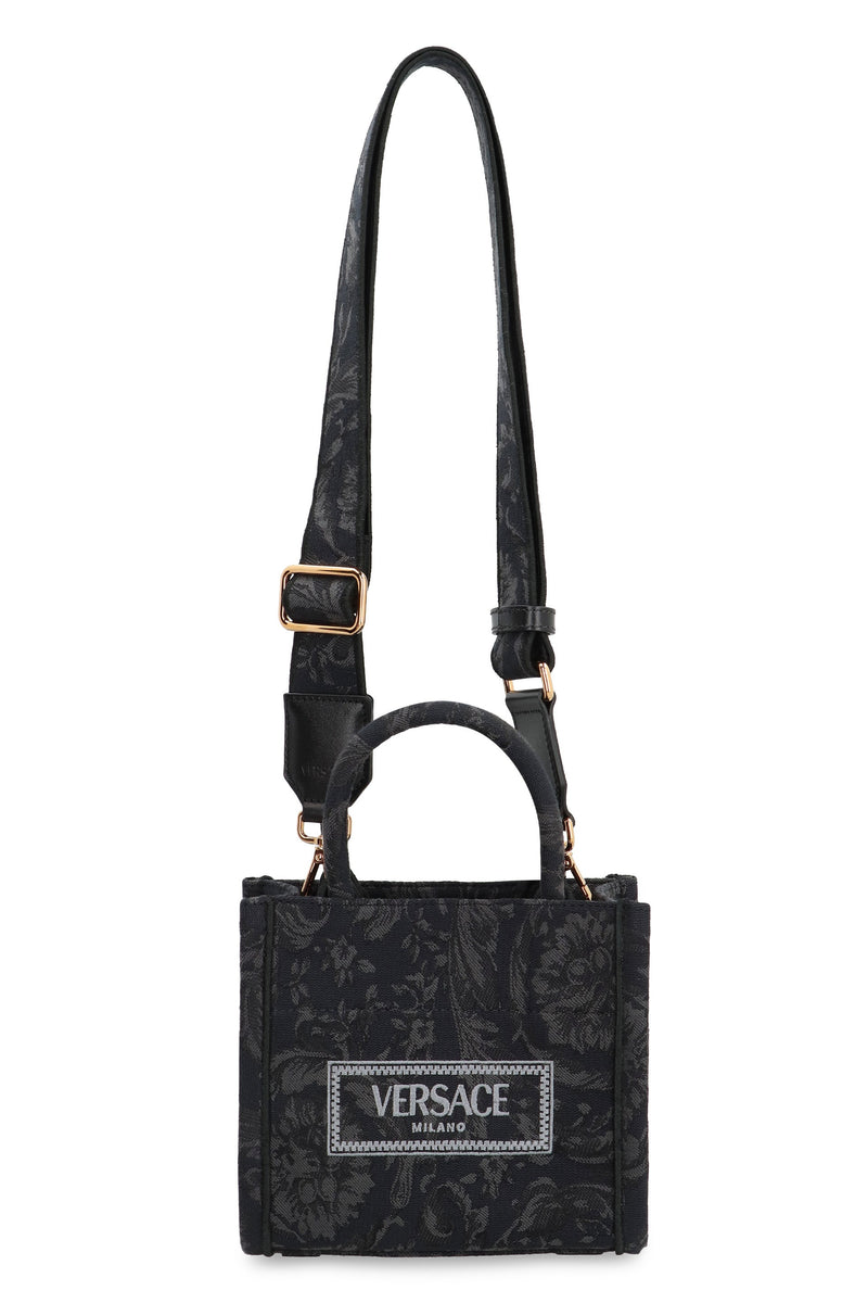 Versace Athena Top Handle Bag — Black Polyamide