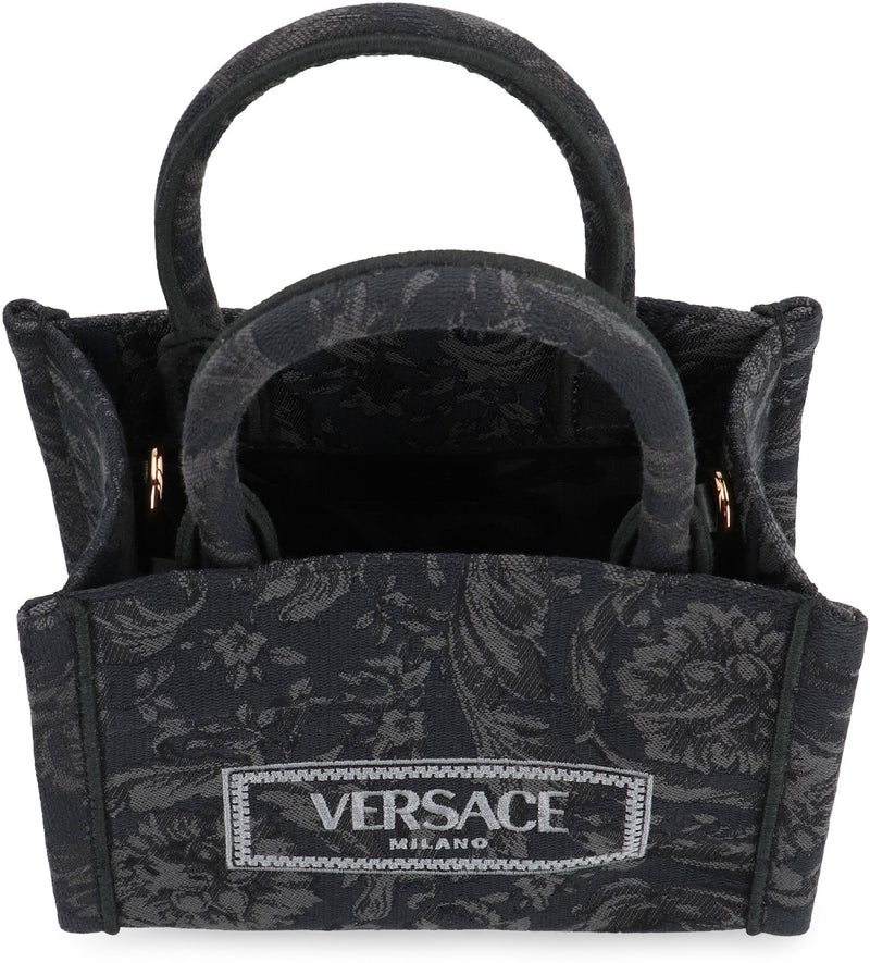 Versace Athena Top Handle Bag — Black Polyamide