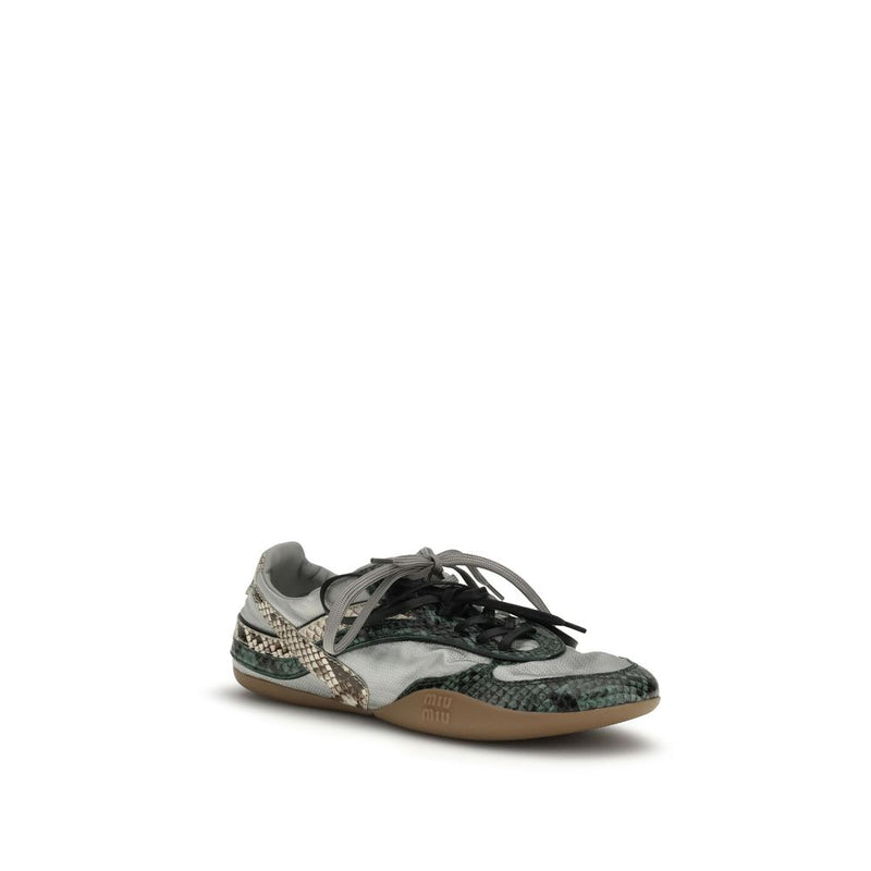 Gray Other Fibres Athletic Sneakers