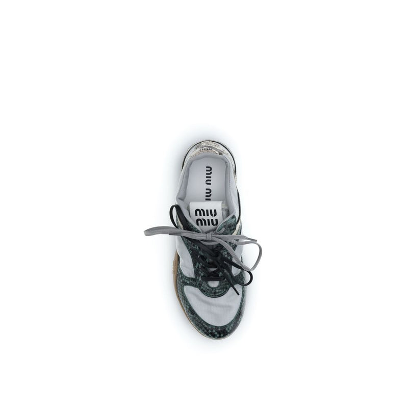 Gray Other Fibres Athletic Sneakers