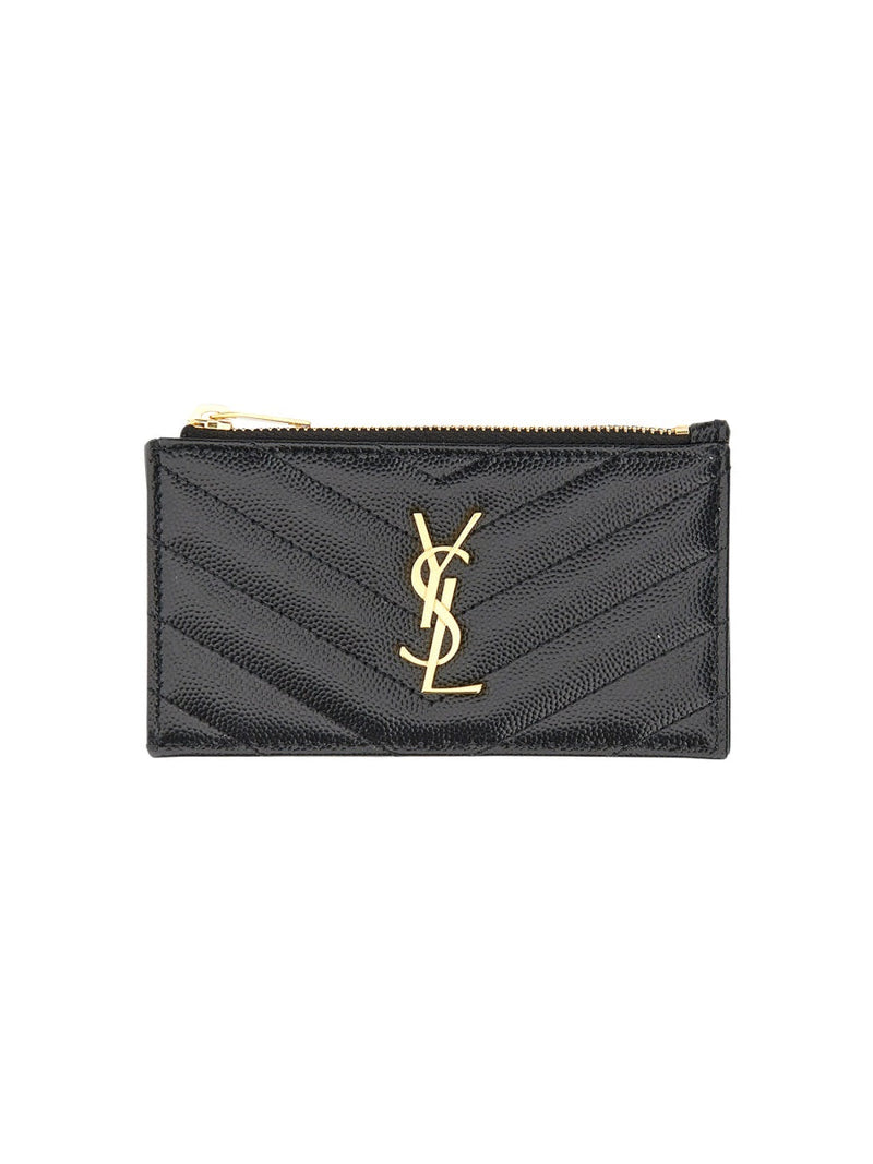Saint Laurent Cassandre Card Case — Black Calfskin Cases