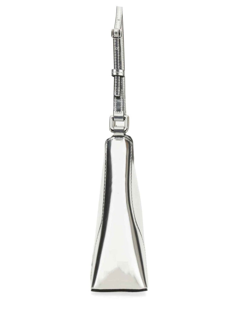Staud Linda Shoulder Bag — Silver Cow Leather (bos Taurus)