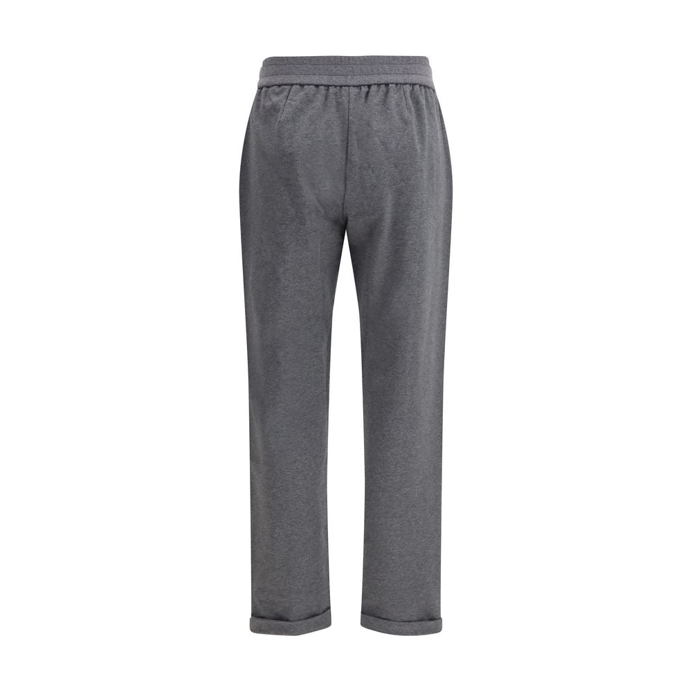 Gray Cotton Athletic Pants