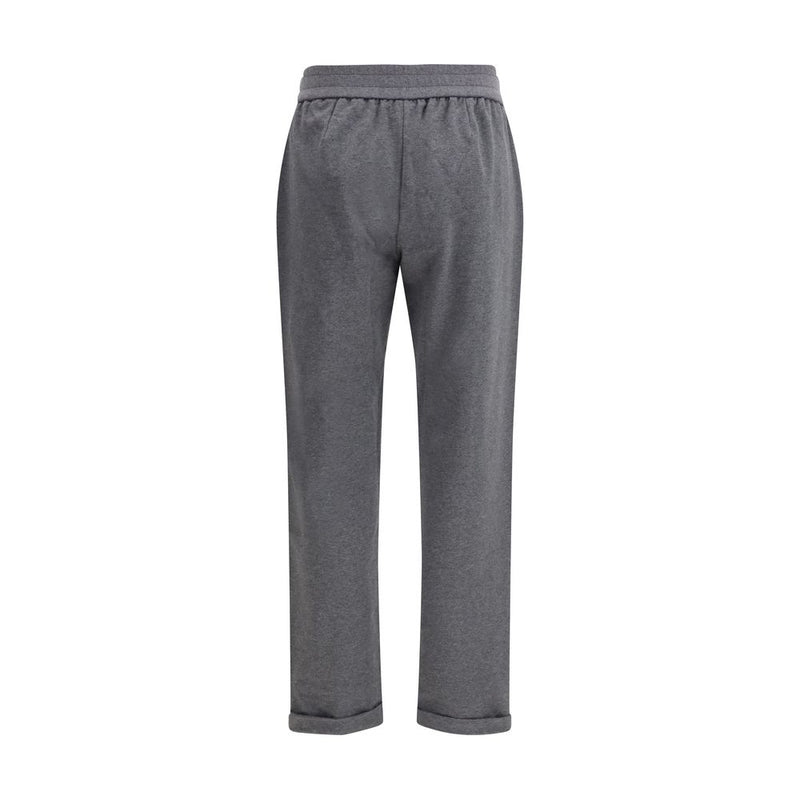 Gray Cotton Athletic Pants