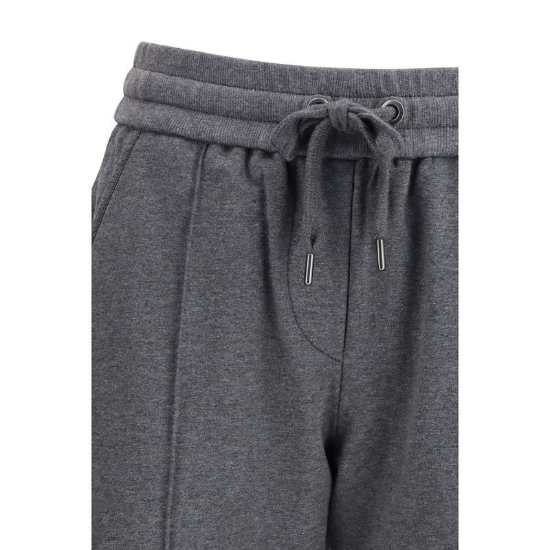 Gray Cotton Athletic Pants