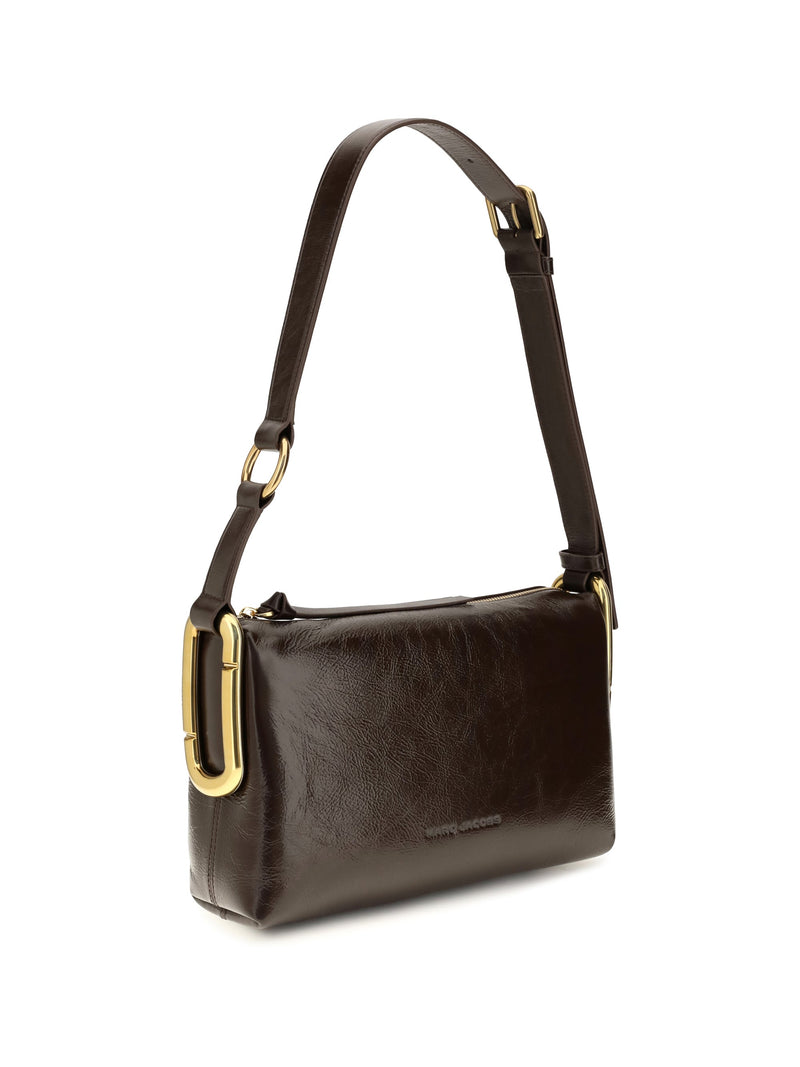 Marc Jacobs Crinkled Calf Leather Shoulder Bag — Brown Bos Taurus