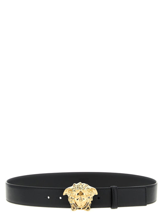 Versace Gold Medusa Buckle Belt — Black