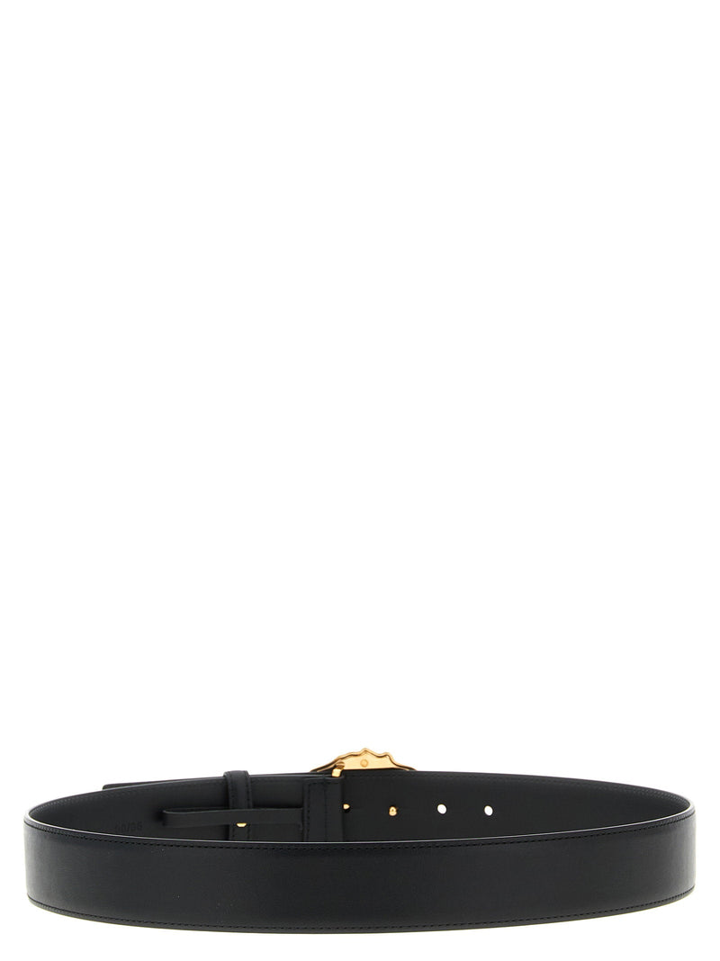 Versace Gold Medusa Buckle Belt — Black