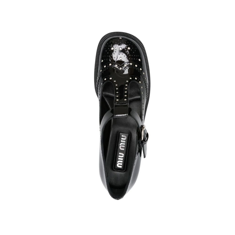 Black Calfskin Flats