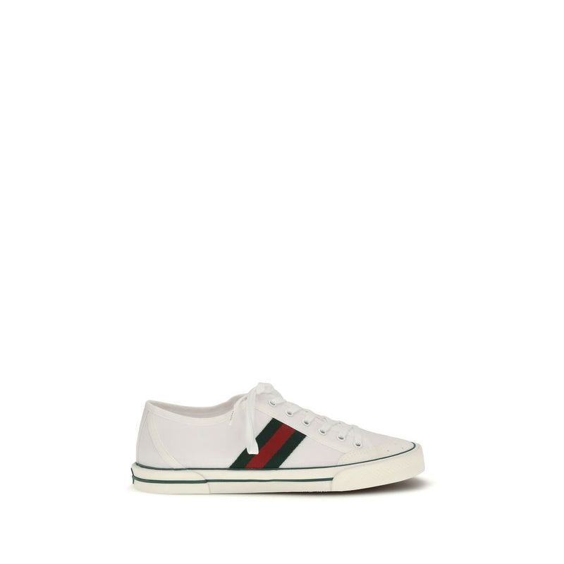 White Cotton Low Top Sneakers