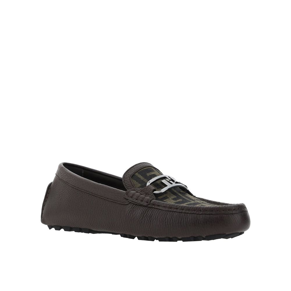 Brown Calfskin Slip-On Loafers