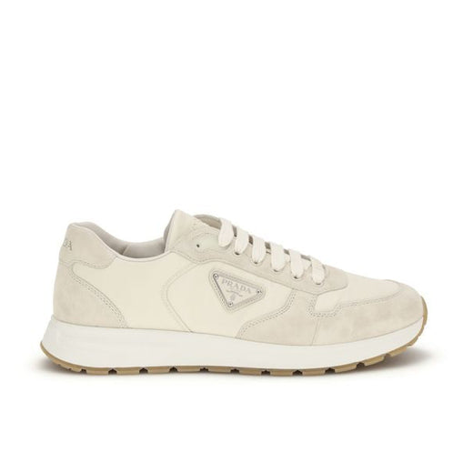 Beige Nylon Low Top Sneakers