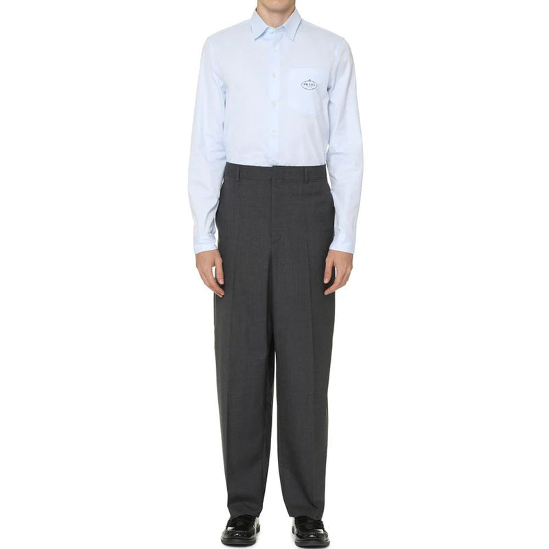 Blue Cotton Dress Shirt