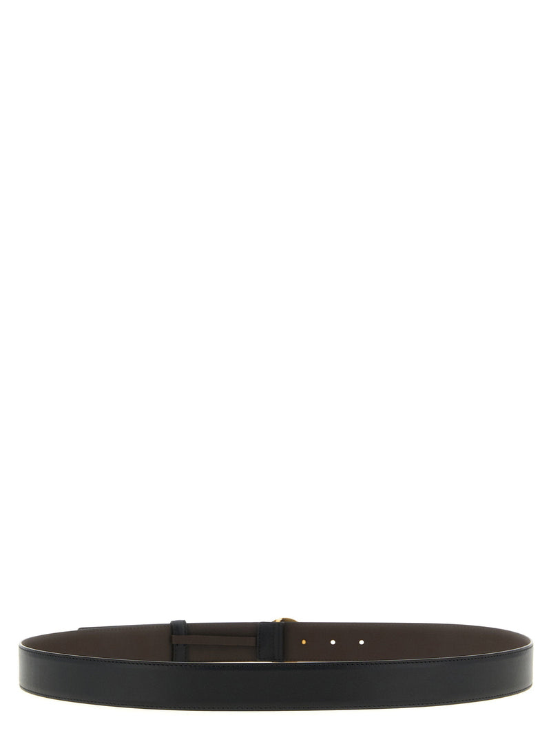 Versace Medusa Belt — Black Smooth Calf Leather