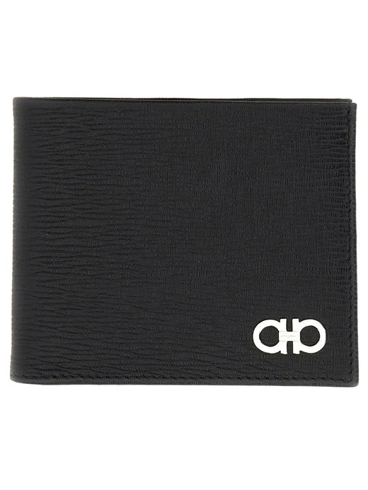 Ferragamo Gancini Wallet — Black Calf Leather & Purses