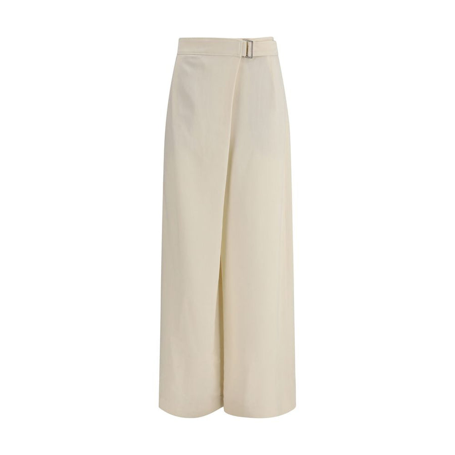 Beige Viscose Casual Pants