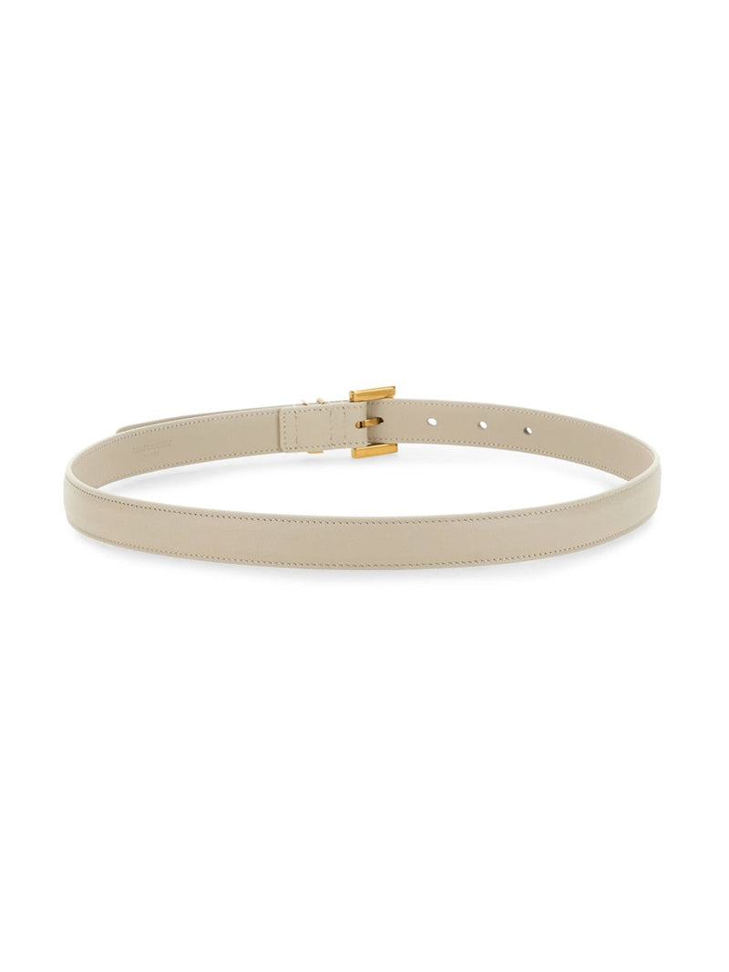 Saint Laurent Cassandre Belt — Beige Calfskin