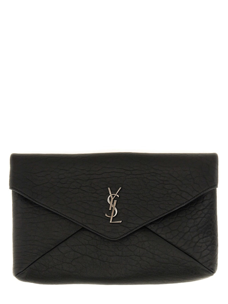 Saint Laurent Cassandre Clutch — Black Lamb
