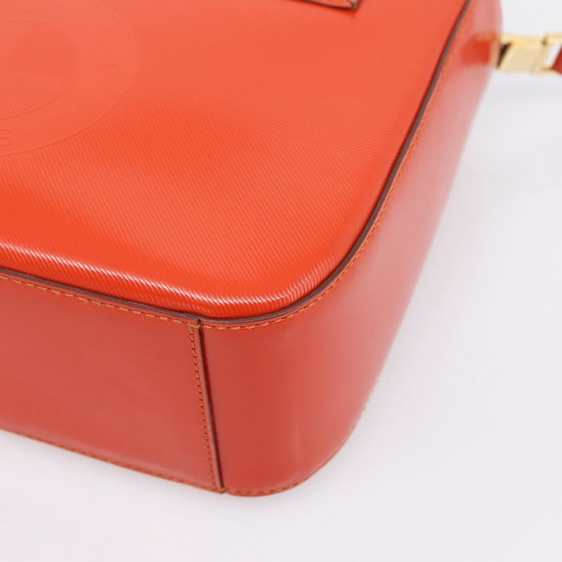 Celine Top Handle Leather Orange Bag