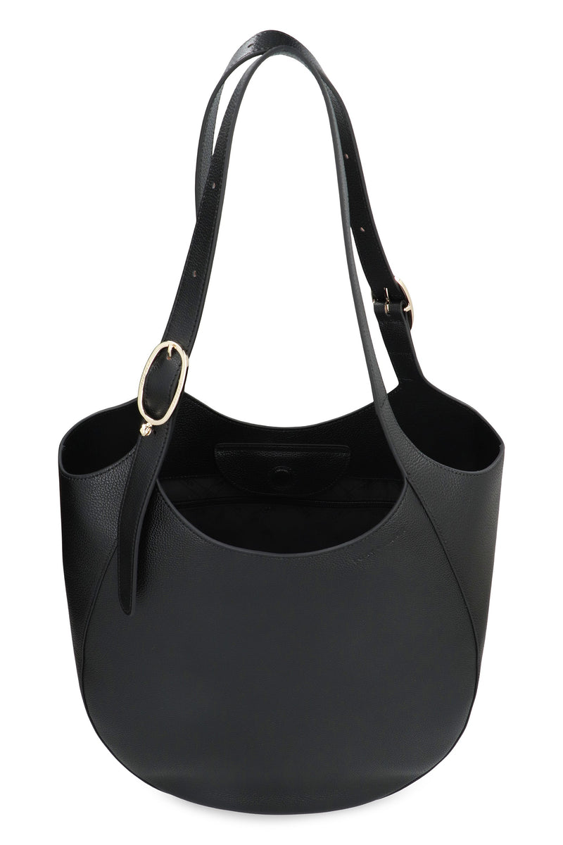 Longchamp Le Foulonné Shoulder Bag — Black Cowhide