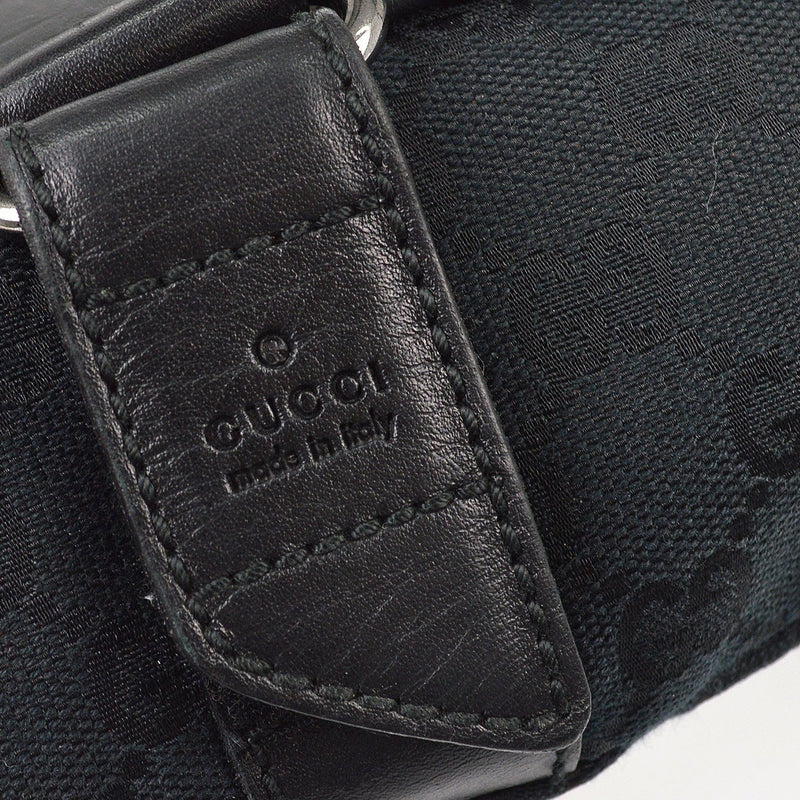 Gucci Waist Belt Bag (outlet) Gg Canvas And Leather Black