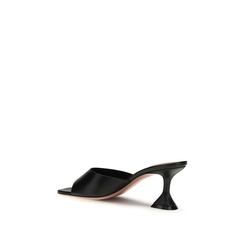 Black Calf Leather Bos Taurus Stiletto Heel Sandals