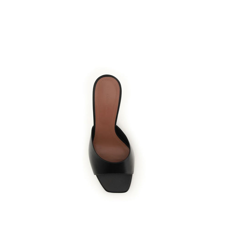 Black Calf Leather Bos Taurus Stiletto Heel Sandals