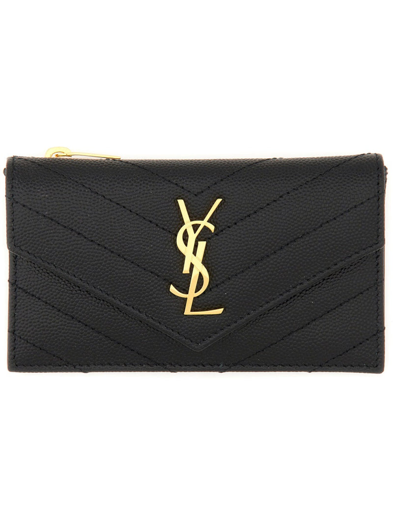 Saint Laurent Cassandre Card Case — Black Calfskin Cases