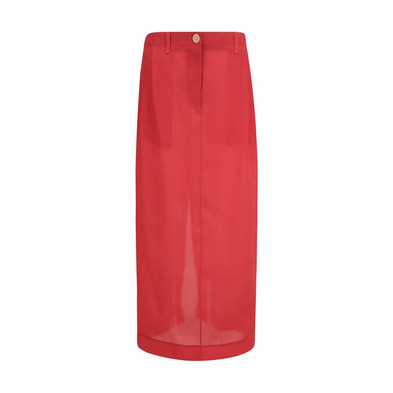 Multicolor Silk Midi Skirt