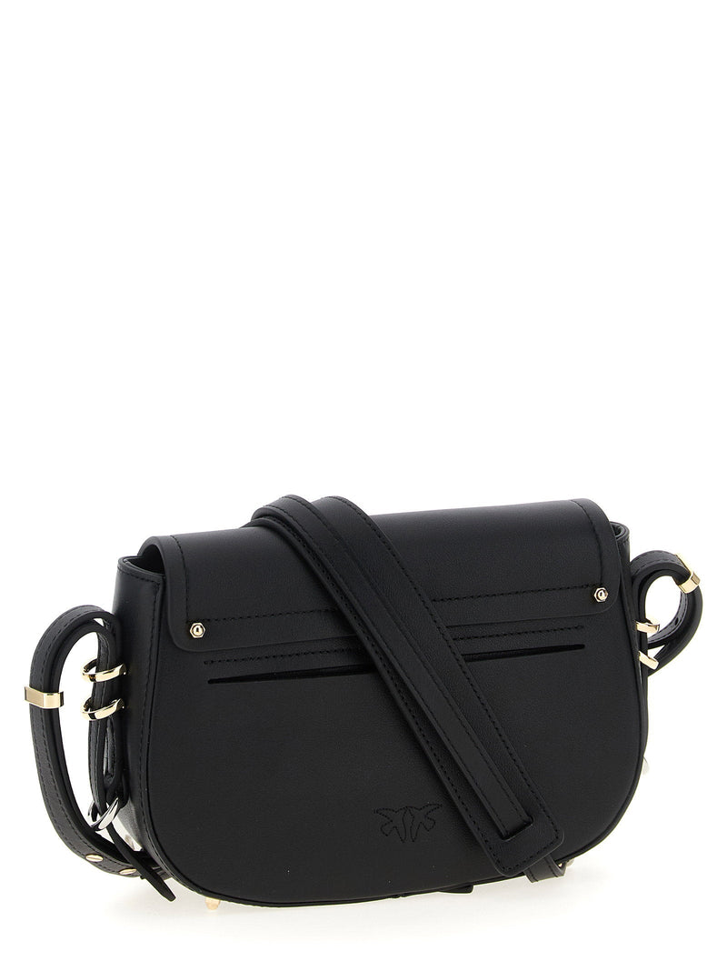 Pinko Calfskin Leather Crossbody Bag — Black