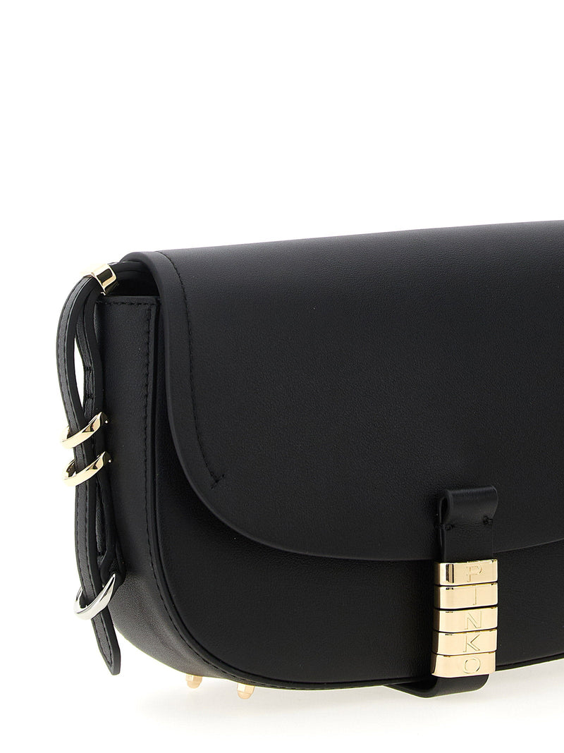 Pinko Calfskin Leather Crossbody Bag — Black