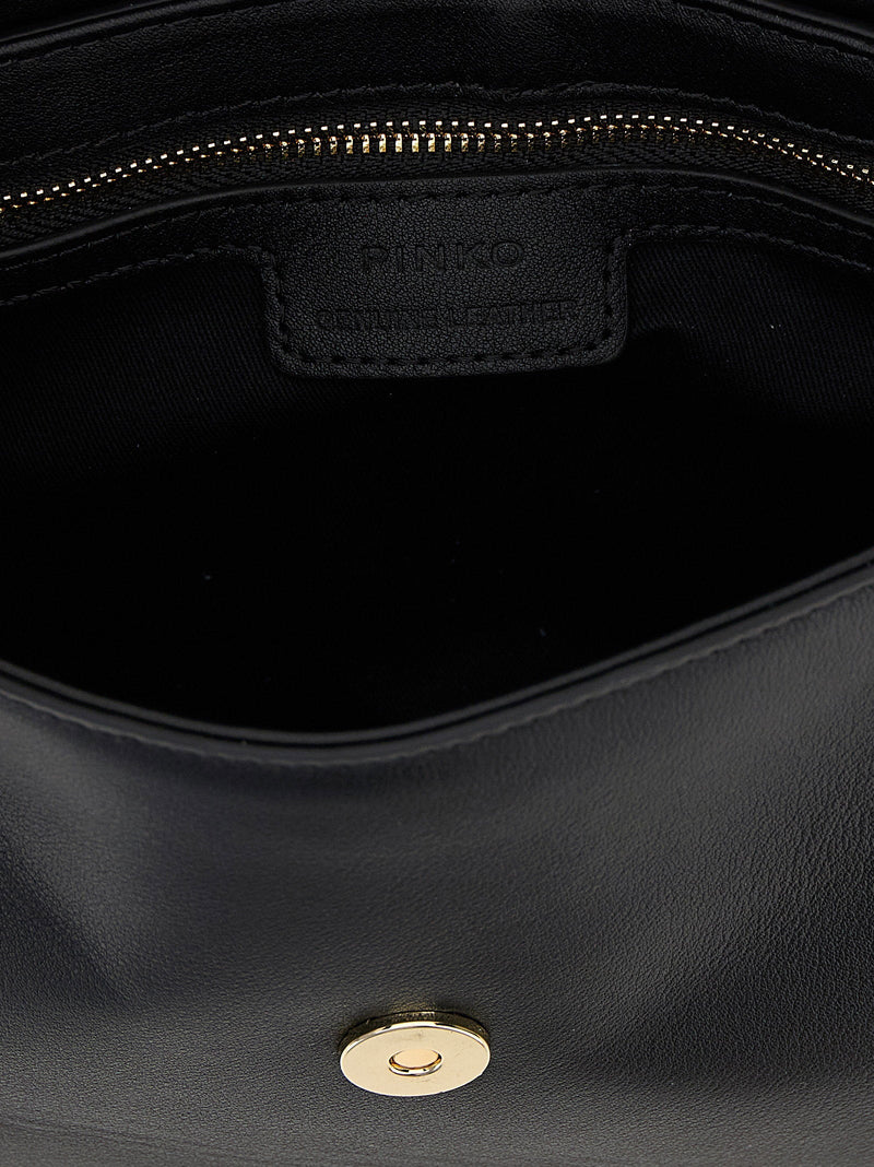 Pinko Calfskin Leather Crossbody Bag — Black