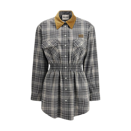 Gray Cotton Casual Dress