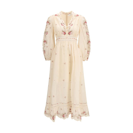 Beige Linen Casual Dress