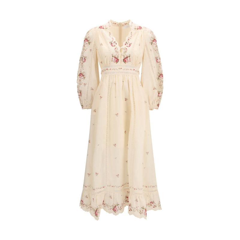 Beige Linen Casual Dress