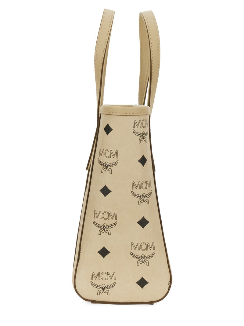 Mcm Toni Shoulder Bag — Beige Polyurethane