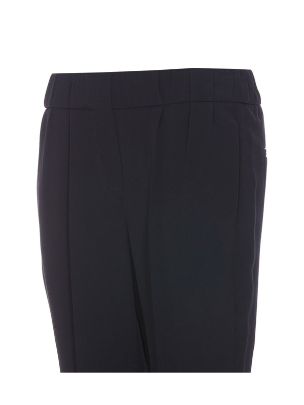 Blue Acetate Casual Pants