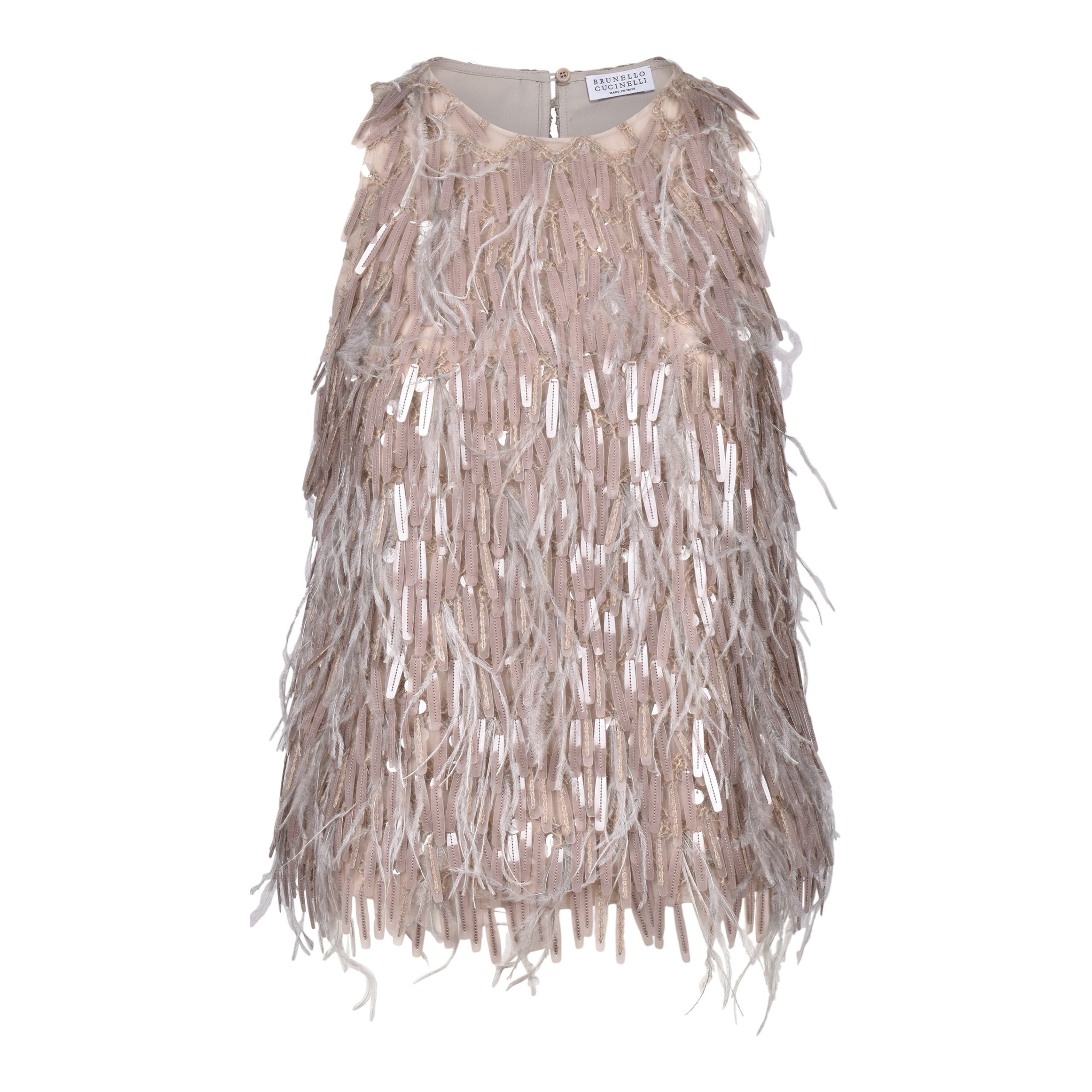 Beige Silk Cocktail Dress