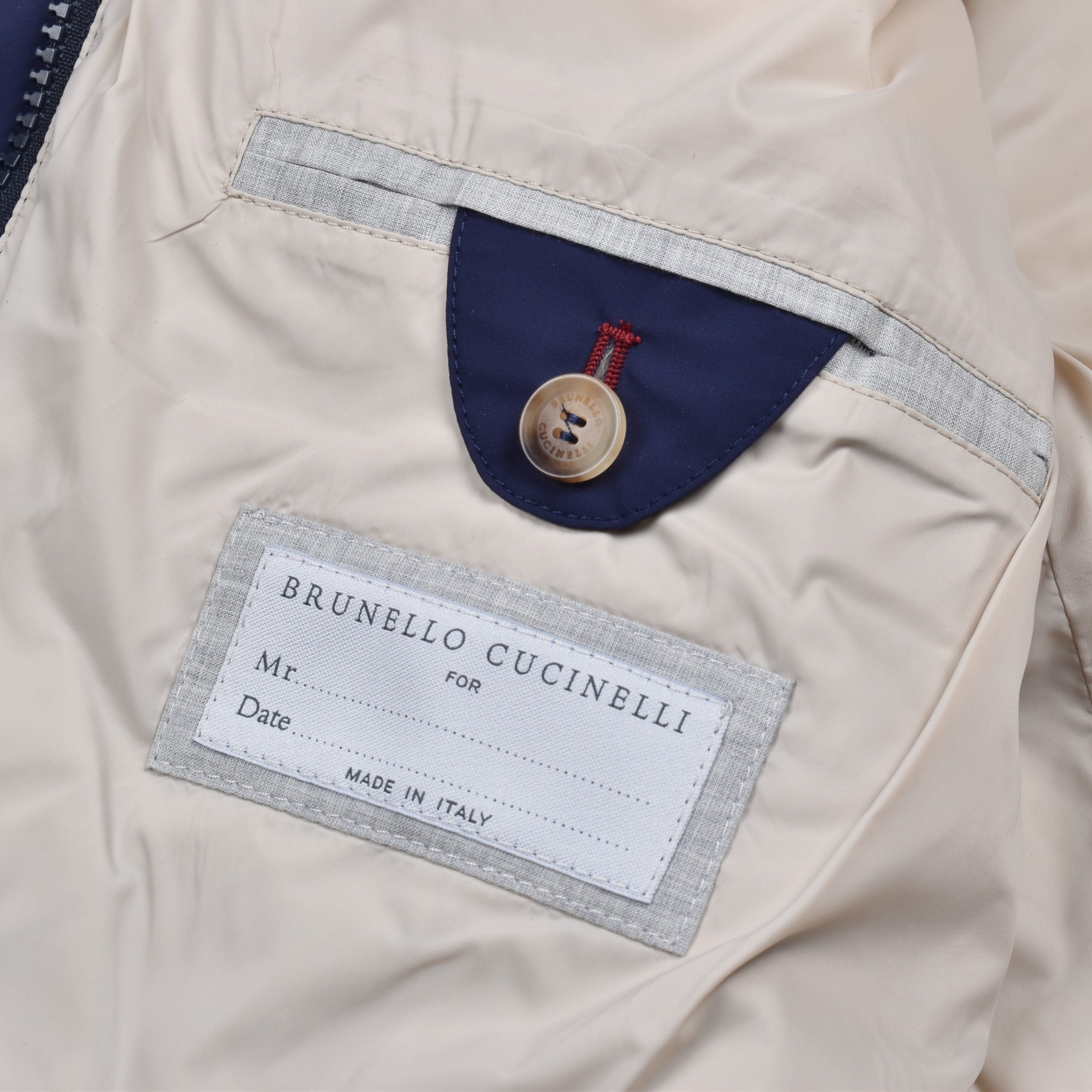 Blue Polyamide Full-Length Jacket