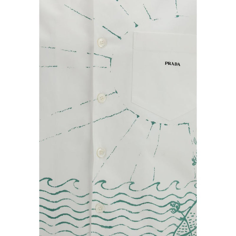 White Cotton Pattern Shirt