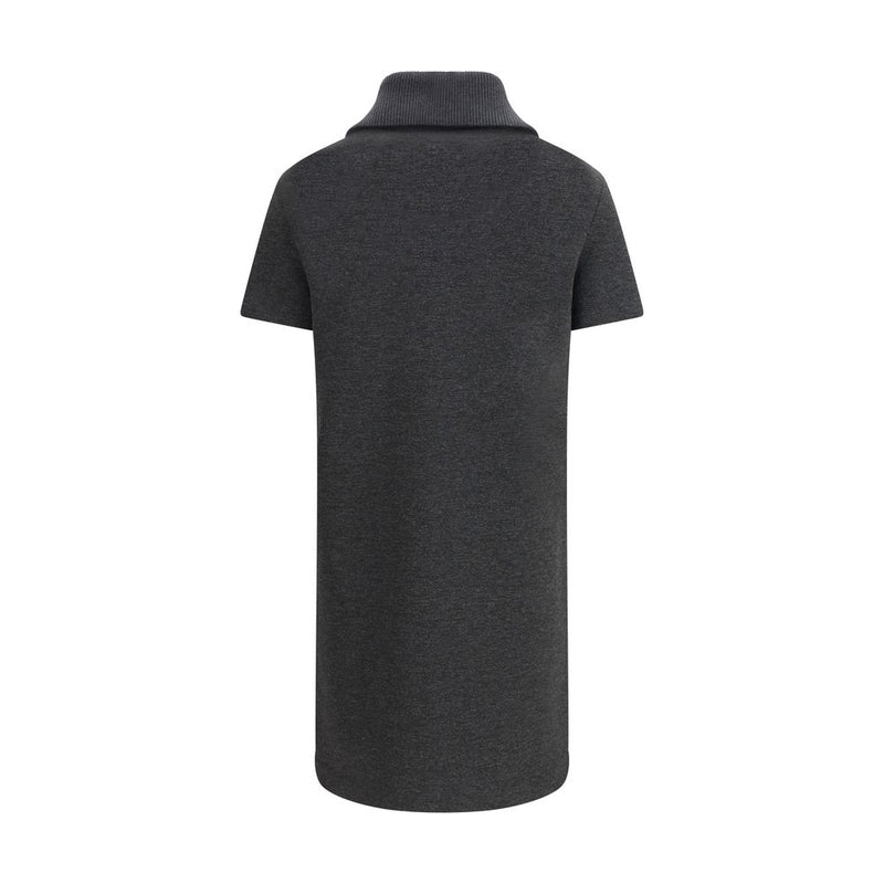 Gray Cotton Casual Dress