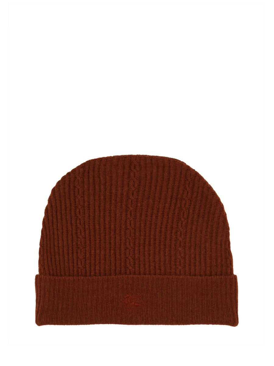 Etro Waqa0016_av393m0174 Logo-Embroidered Wool Blend Beanie — Red Beanies