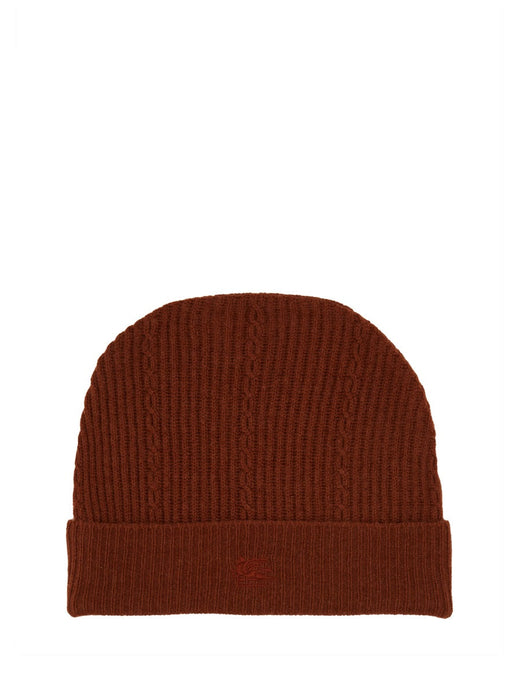 Etro Waqa0016_av393m0174 Logo-Embroidered Wool Blend Beanie — Red Beanies