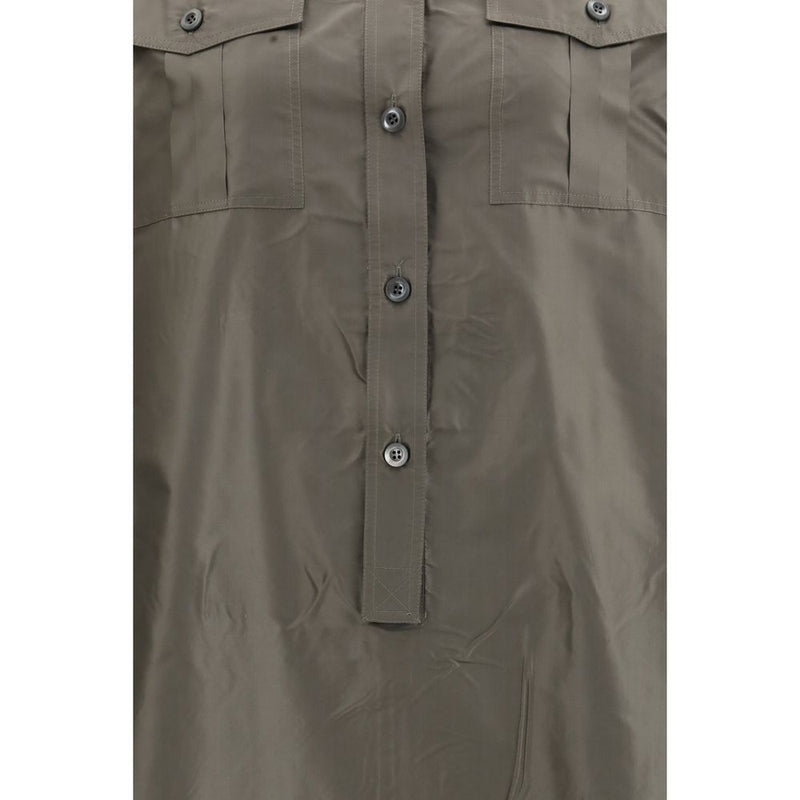 Bicolor Silk Casual Dress