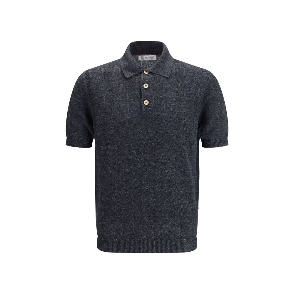 Gray Cotton Polo Shirt
