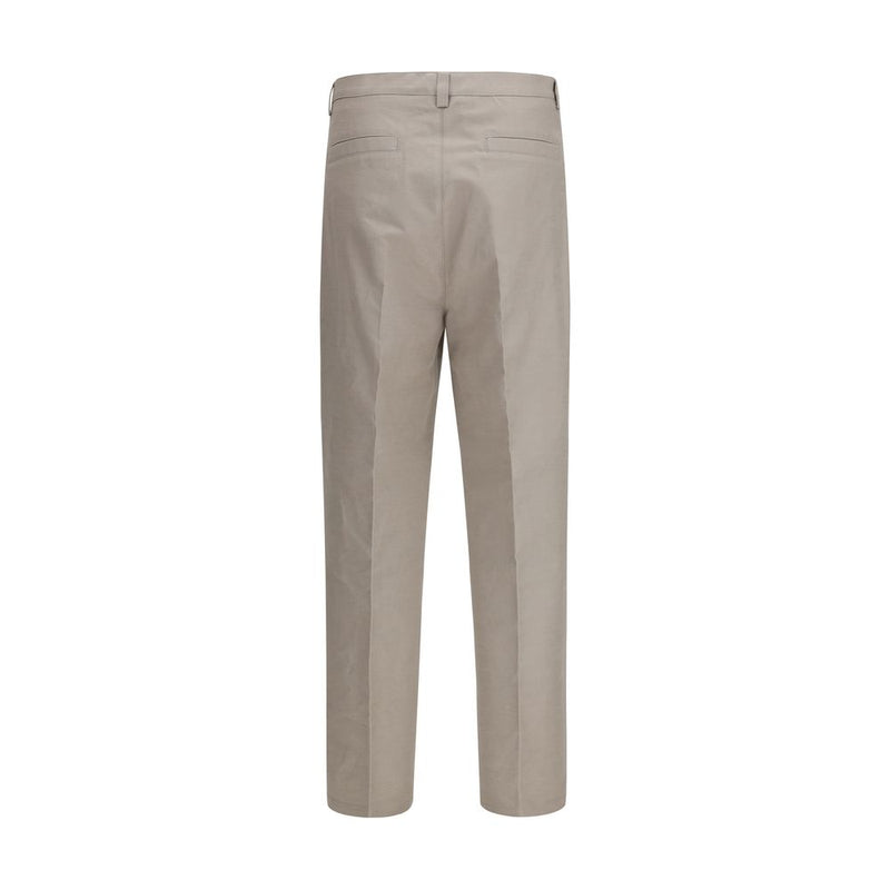 Beige Cotton Dress Pants