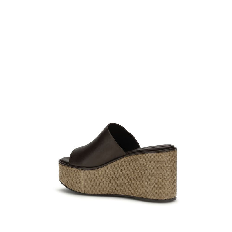 Brown Calf Leather Bos Taurus Platform Sandals