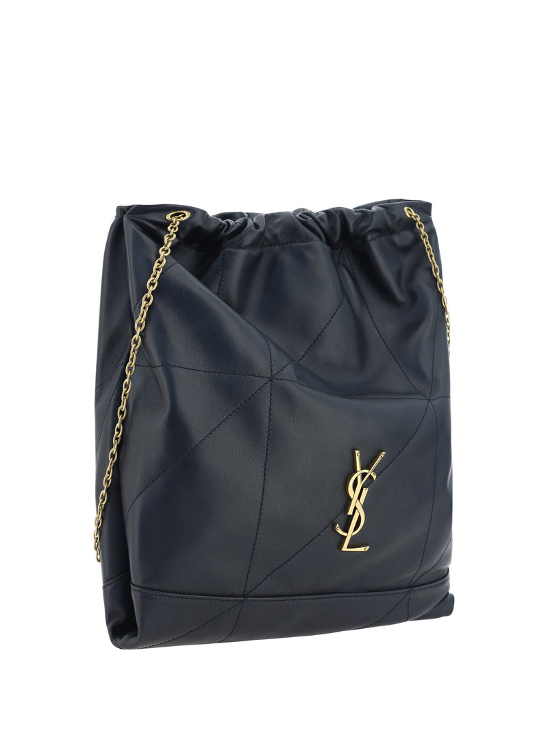 Saint Laurent Pochon Shoulder Bag — Black Lamb Ovis Aries