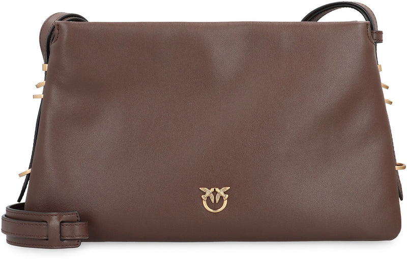 Pinko Calf Leather Crossbody Bag — Brown