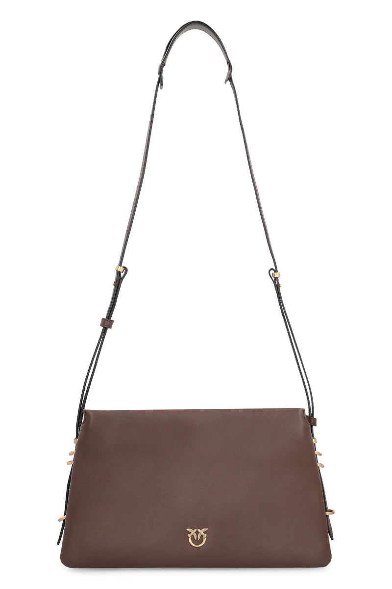 Pinko Calf Leather Crossbody Bag — Brown